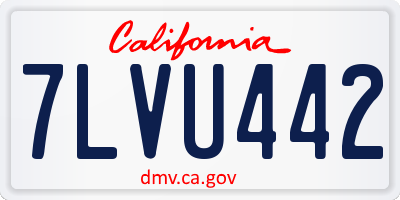 CA license plate 7LVU442