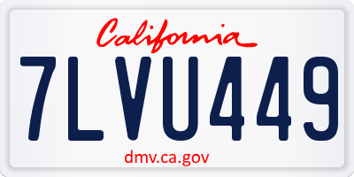 CA license plate 7LVU449