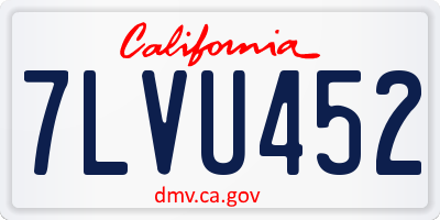 CA license plate 7LVU452