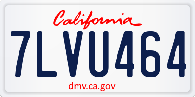 CA license plate 7LVU464