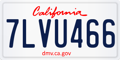 CA license plate 7LVU466