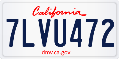 CA license plate 7LVU472
