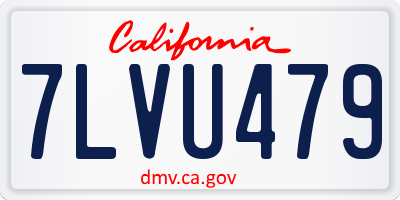 CA license plate 7LVU479