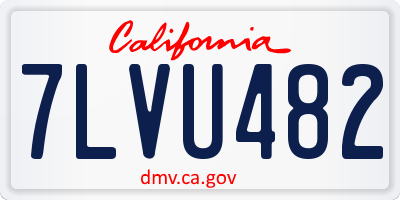 CA license plate 7LVU482