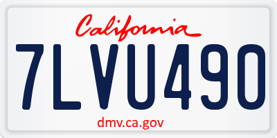 CA license plate 7LVU490