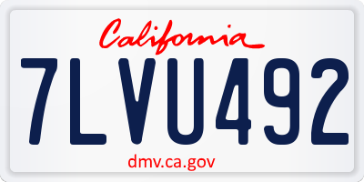 CA license plate 7LVU492