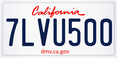 CA license plate 7LVU500