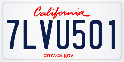 CA license plate 7LVU501