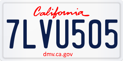 CA license plate 7LVU505
