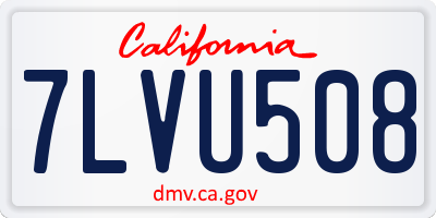 CA license plate 7LVU508