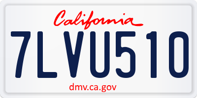 CA license plate 7LVU510