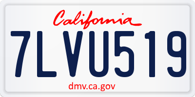 CA license plate 7LVU519