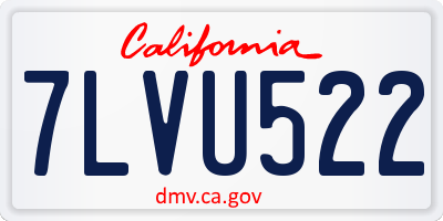 CA license plate 7LVU522