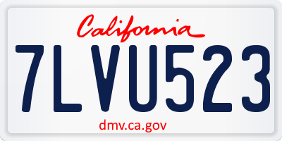 CA license plate 7LVU523