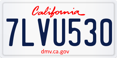 CA license plate 7LVU530