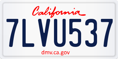 CA license plate 7LVU537