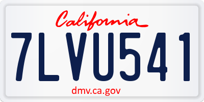 CA license plate 7LVU541