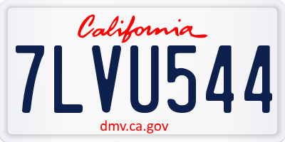 CA license plate 7LVU544