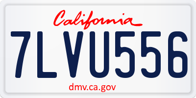 CA license plate 7LVU556