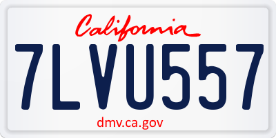 CA license plate 7LVU557
