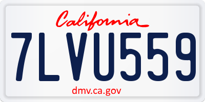 CA license plate 7LVU559