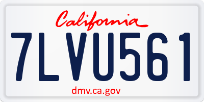 CA license plate 7LVU561