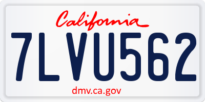 CA license plate 7LVU562