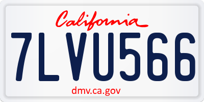 CA license plate 7LVU566