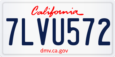 CA license plate 7LVU572