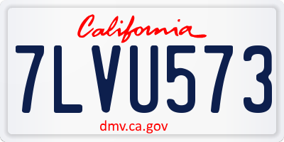 CA license plate 7LVU573