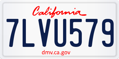 CA license plate 7LVU579