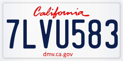 CA license plate 7LVU583