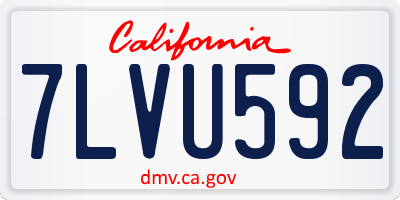 CA license plate 7LVU592