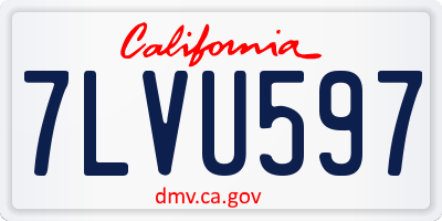 CA license plate 7LVU597