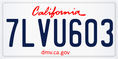 CA license plate 7LVU603