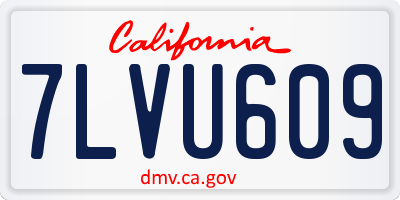 CA license plate 7LVU609