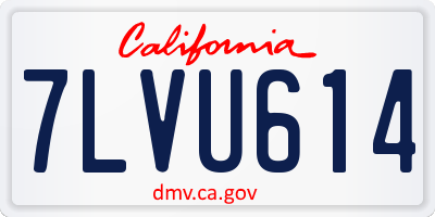 CA license plate 7LVU614