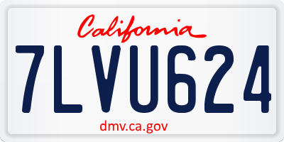 CA license plate 7LVU624