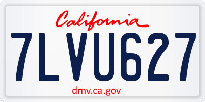 CA license plate 7LVU627