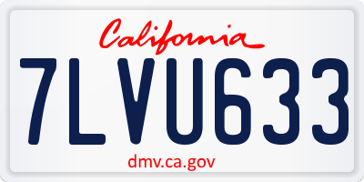 CA license plate 7LVU633