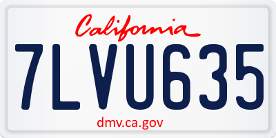 CA license plate 7LVU635