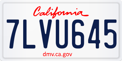 CA license plate 7LVU645