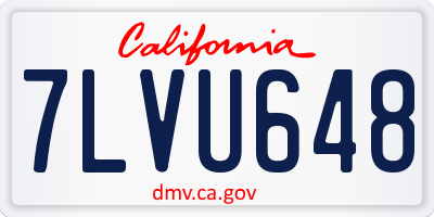 CA license plate 7LVU648