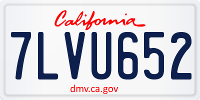 CA license plate 7LVU652