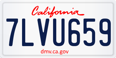 CA license plate 7LVU659