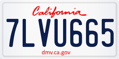 CA license plate 7LVU665