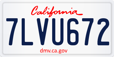 CA license plate 7LVU672