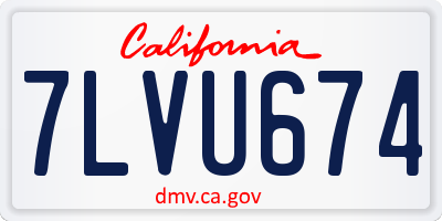 CA license plate 7LVU674