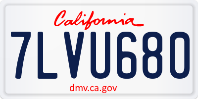 CA license plate 7LVU680