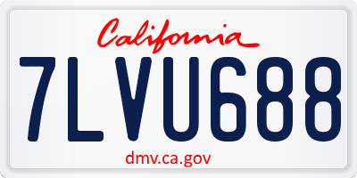 CA license plate 7LVU688